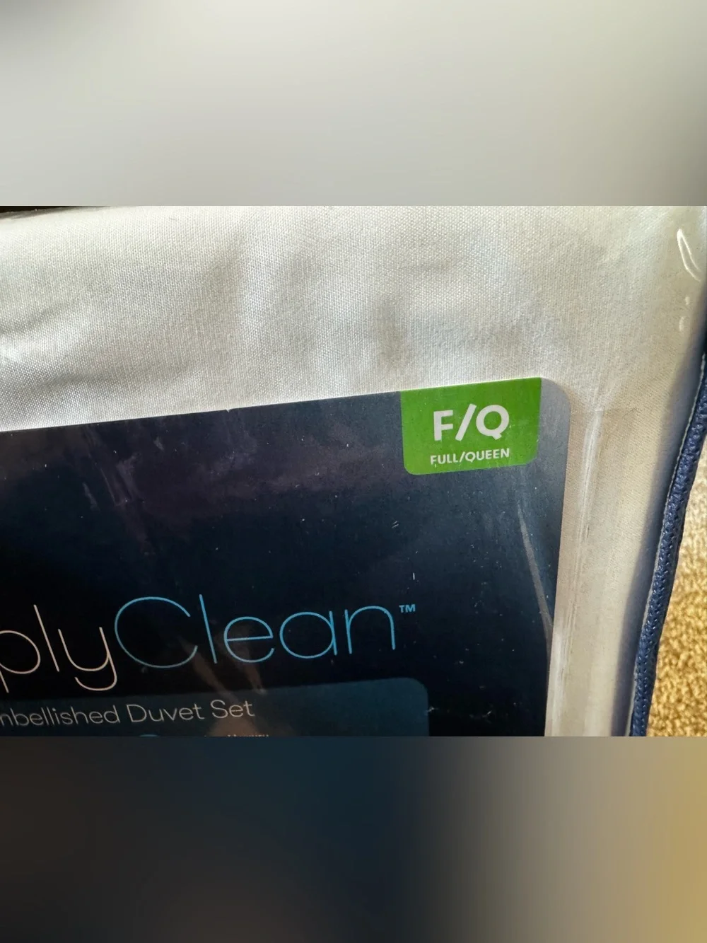 New Serta Simply Clean Pleated 3-Piece Solid Duvet Set, White, Full/Queen F/Q